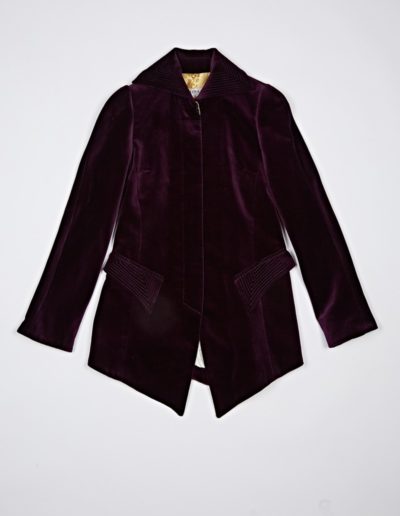 Magenta Purple Vamp Jacket (with hand-stitched collar, pocket flaps and gold brocade interior)